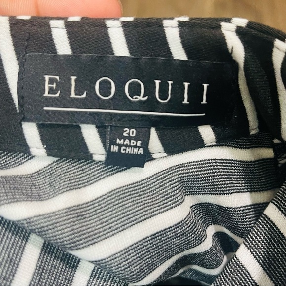 Eloquii Mock Neck Black Stripe Dress 20 - Picture 7 of 9